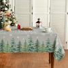 Christmas Snow Trees Grey Waterproof Tablecloth Holiday Party Decor Winter Xmas Kitchen Dining Tablelcoth Christmas Decorations