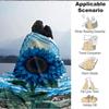 1pc Blue Sunflower Blanket - Lightweight Flannel Fleece with Digital Printing, Soft Warm for Sofa, Travel, Camping, Office yy251018251