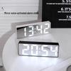 Luminous LED Digital Alarm Clock with Mirror Display and Desktop Organizer Features