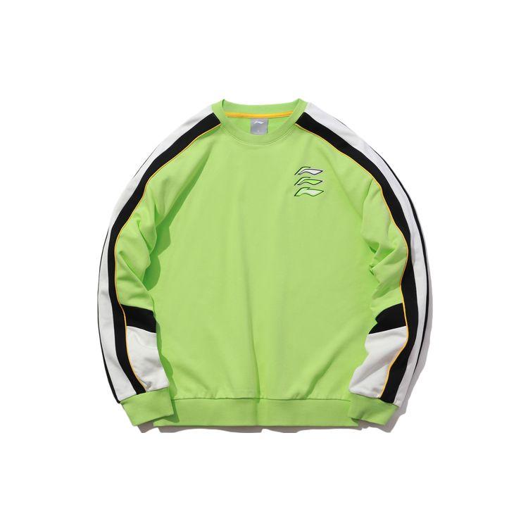 Li-Ning Unisex Loose Fit Crew Neck Sweatshirt Fluorescent Green AWDQ262-2 M