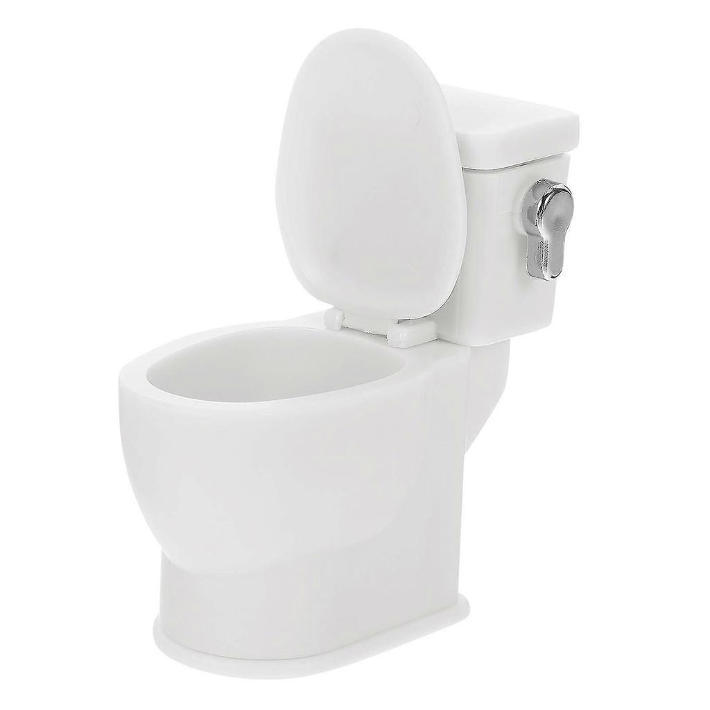 Dollhouse Toilet Mini Flushing Toilet Toy Dollhouse Miniature Bathroom Toilet