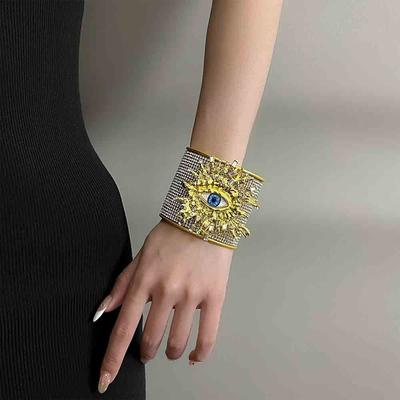 Metall Dämonenauge Armbänder Voll Strass Geometrische Manschetten Armreifen Mädchen Geschenk