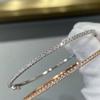 Quality Pure 925 Silver Jewelry For Women Gold Bangle Move Diamond Bangle Wedding Jewelry Around Rivet 6cm Bangle