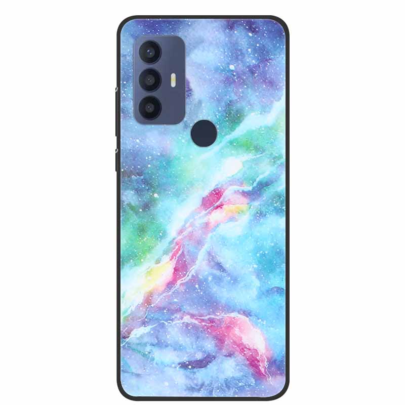 For TCL 30 SE Case Soft Silicone Marble TPU Black Cover for TCL 305 306 30SE 6.52'' Phone Back Cases for TCL30SE 6165H Coque New