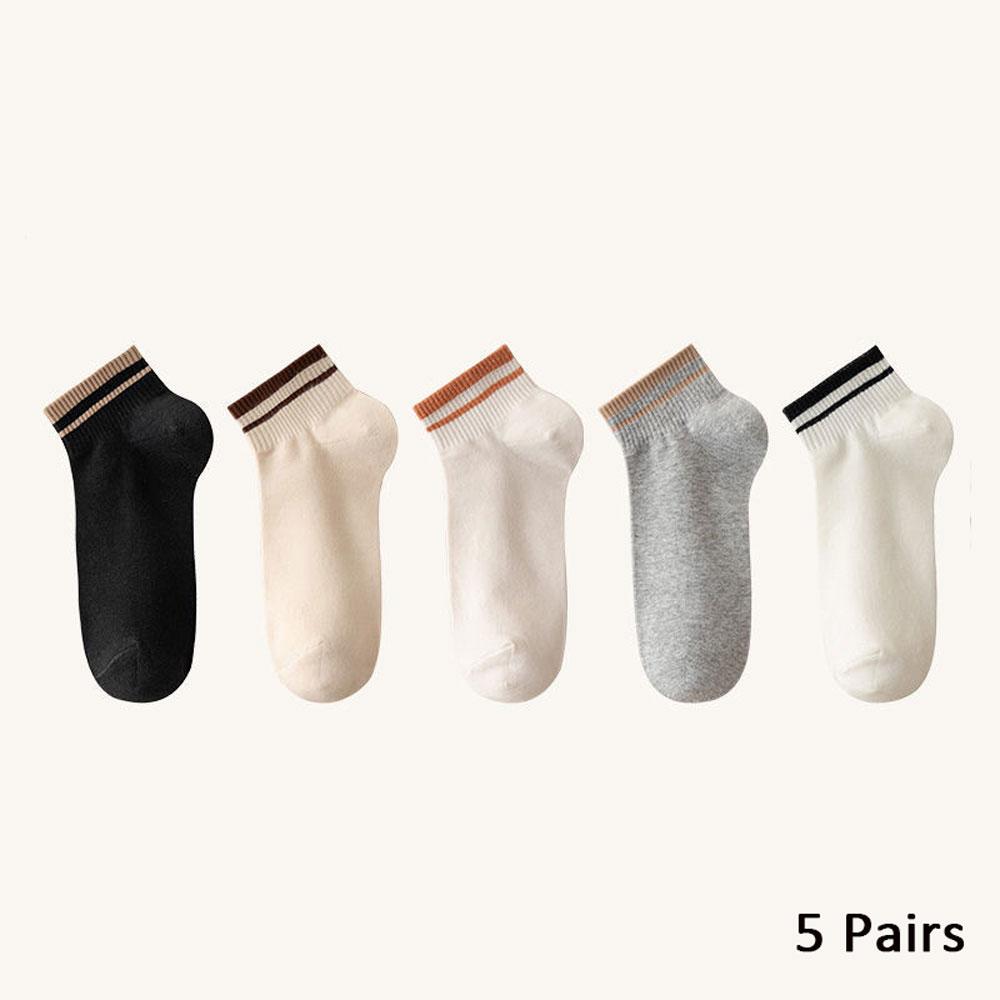 

5 пар жіночих смугастих коротких шкарпеток, бавовняних нековзних спортивних шкарпеток Y2K з дихаючою вуличною модою Harajuku для спортзалу та щоденного носіння One Size