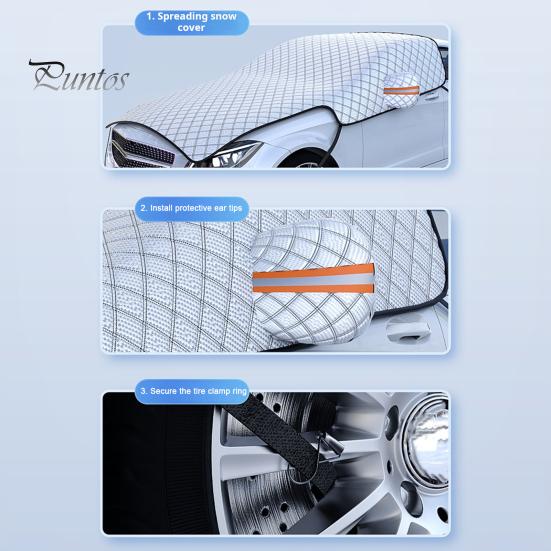 Automobile Ice Shield Snow Cover Foldable Design Wear Resistant Easy Installation Anti-Freezing Winter Car Windshield Snow Cover