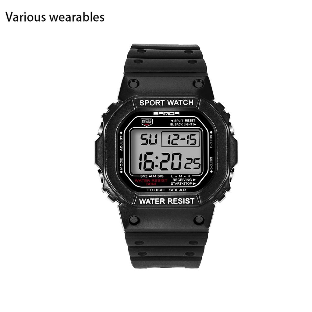 Quadratische multifunktionale elektronische Uhr Sportuhr wasserdichte im Dunkeln leuchtende Studentenmodeuhr
