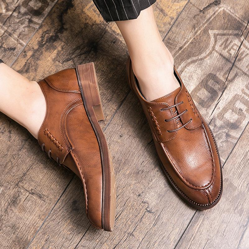 Social Leather Business Shoes For Men British Oxford Brogue Formal Men's Dress Leather Shoes Male Size 47