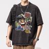 Heavy Cartoon Printing Short-Sleeved T-Shirt Men'S Summer Tide Loose Big Size Fat Trend Ins Bottoming Body Shirt