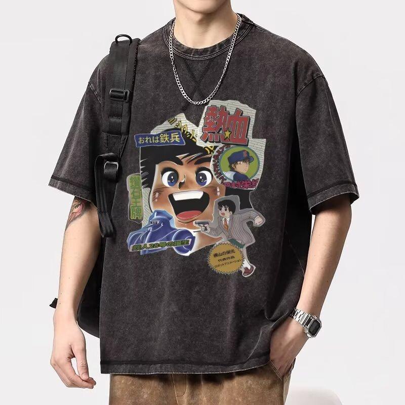 

Heavy Cartoon Printing Short-Sleeved T-Shirt Men S Summer Tide Loose Big Size Fat Trend Ins Bottoming Body Shirt 5XL сірий колір