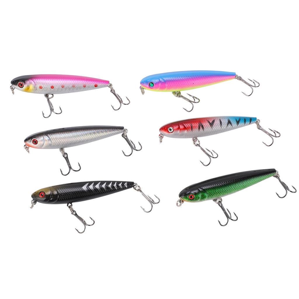 6pcs 9.5g 8cm Artificial Fishing Bait Set Wobbler Floating Bass Trolling Pencil Lure
