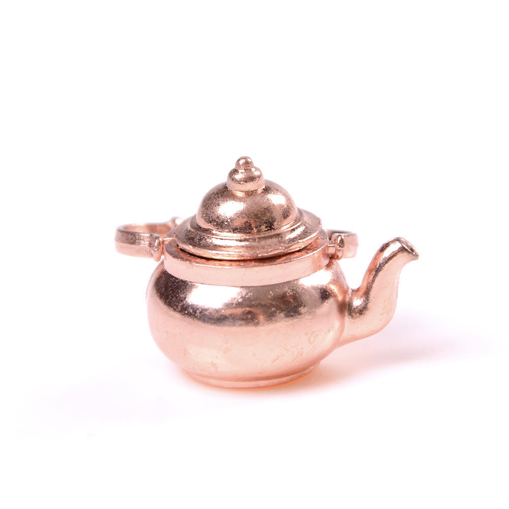1 Pc 1/12 Dollhouse Miniature Copper Tea Kettle/Tea Pot