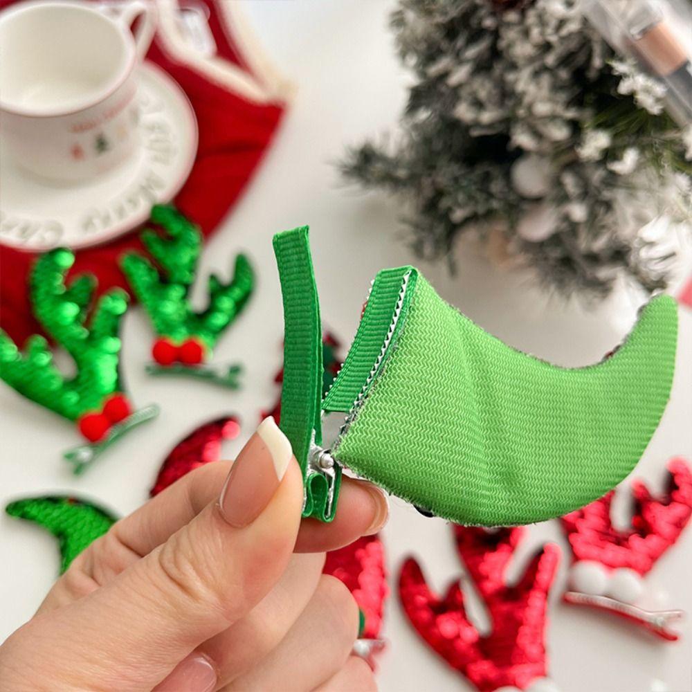 Sequin Children Antler Hair Clip Deer Horn Christmas Hairpin Lovely   Girls