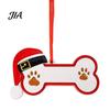 Durable Resin Holiday Ornament Christmas Ornament, Cute Cat Paw/Bone Shaped Xmas Tree Hanging Decoration Red Riding Hood Decor with Santa Hat