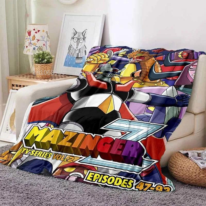 Mazinger Z UFO Robot Grendizer Flannel Blanket Cartoon Anime Children Soft Cover Lightweight Bed Sofa Chair Blanket