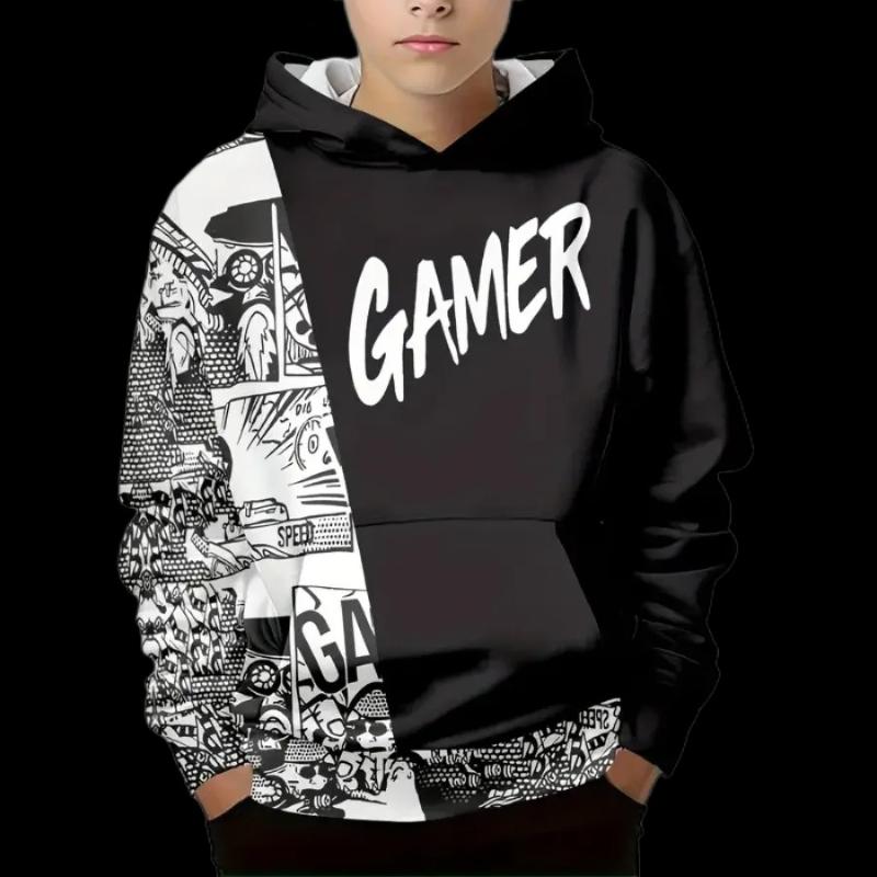 Hoodies Sweatshirts Boys Men's Children's Cartoon Printed Hoodie Comfortable Smooth Versatile Top