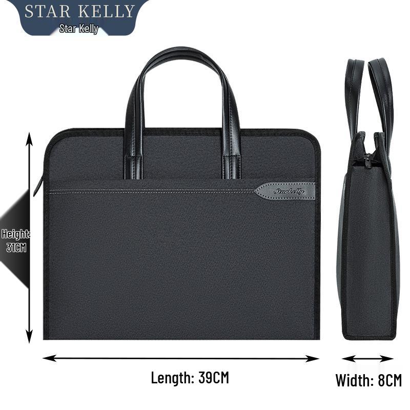 Men's Oxford Cloth Laptop Briefcase: Printed Handbag for Business, Office, and Document Carrying