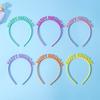 Candy Color Happy Birthday Headbands with Teeth Plastic Hair Hoops Bands Clasps Party Decoration Tiara Crowns Accessories