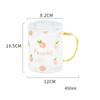 450ML Colour Glass mug Water cup Printing Starry Sky Coffee Mug with spoon lid Breakfast Milk Cup Children's Gift