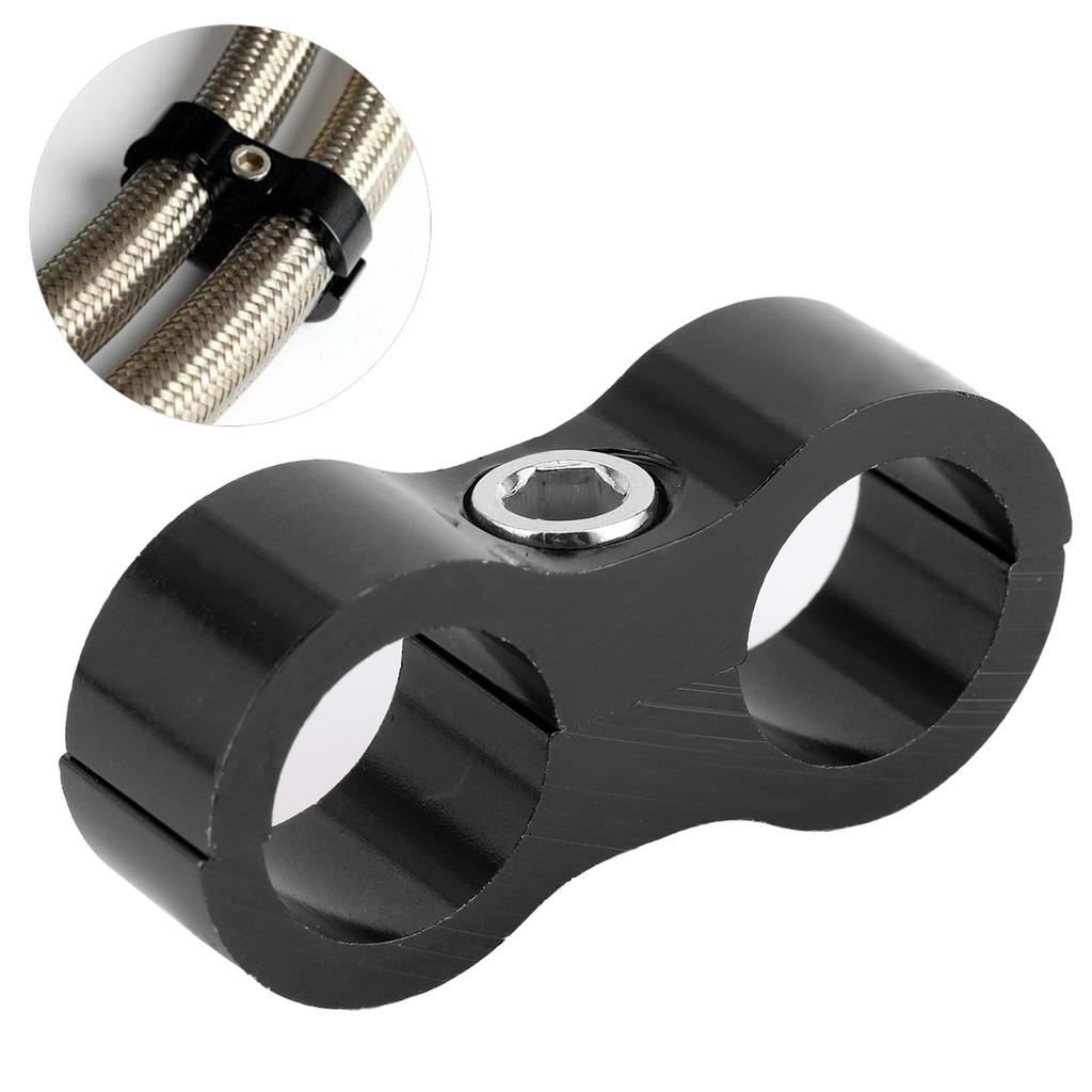 8AN Hose Separator Clamp Aluminum Alloy Fitting Adapter Accessory for Fuel Oil Brake Gas LineBlack