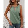 Sommer U-Ausschnitt Ärmellos Ausgeschnitten Bluse Einfarbig Weste Lässig Locker Einfaches T-Shirt Mode Elegant Büro Einfarbige Oberteile Kleidung