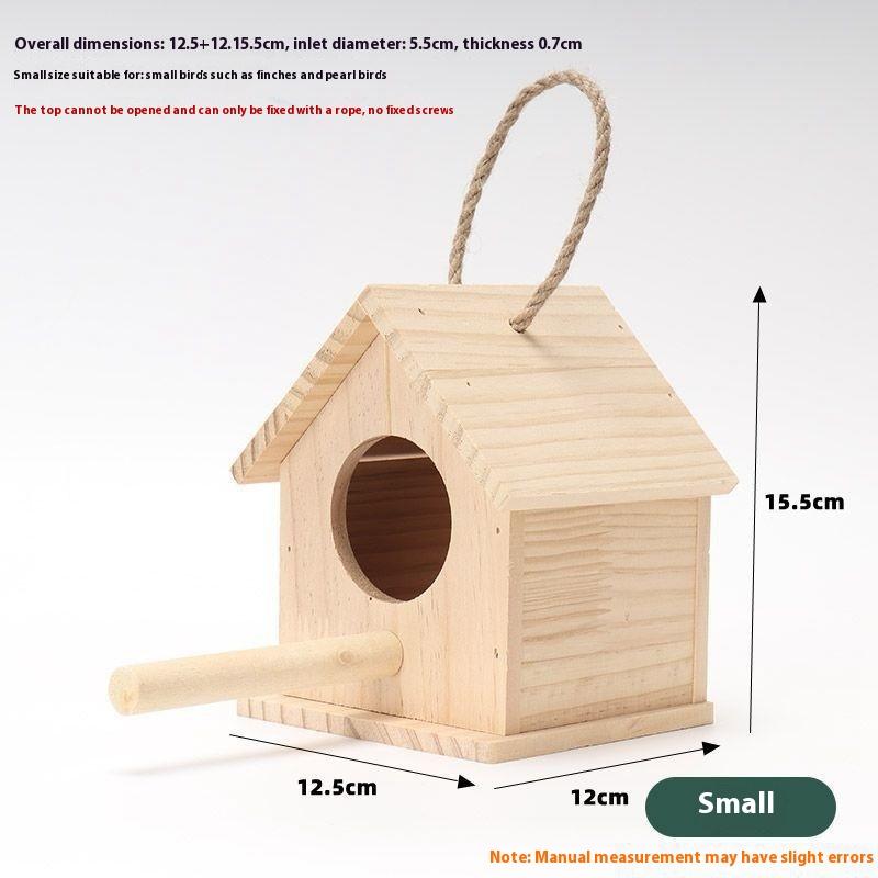 Bird Wooden Cage For Bird Cage Parrot Circular Cage Anti Splash Proof Cage Bird Toys For Pet