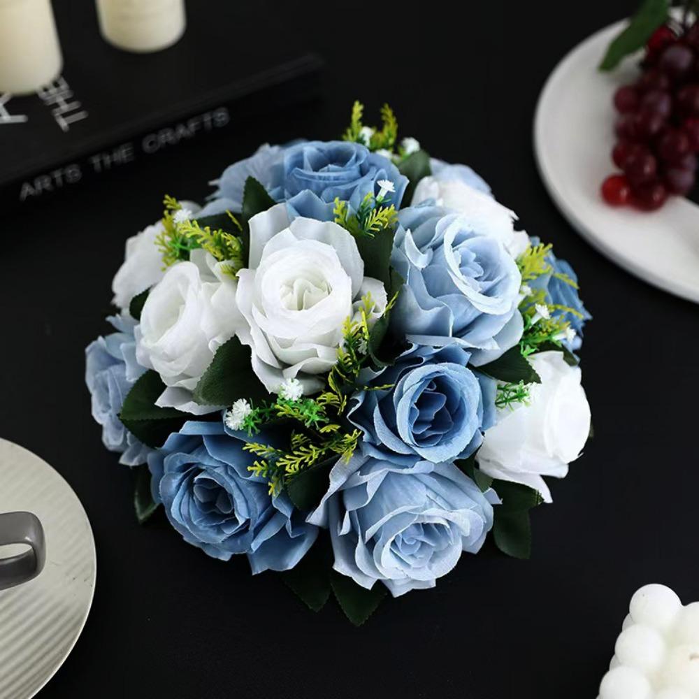 15 Heads Real Happy Flower Mini Photography Photo Gift Valentine's Day Flowers 10 Colors Rose Flowers Decorative Home Decorative