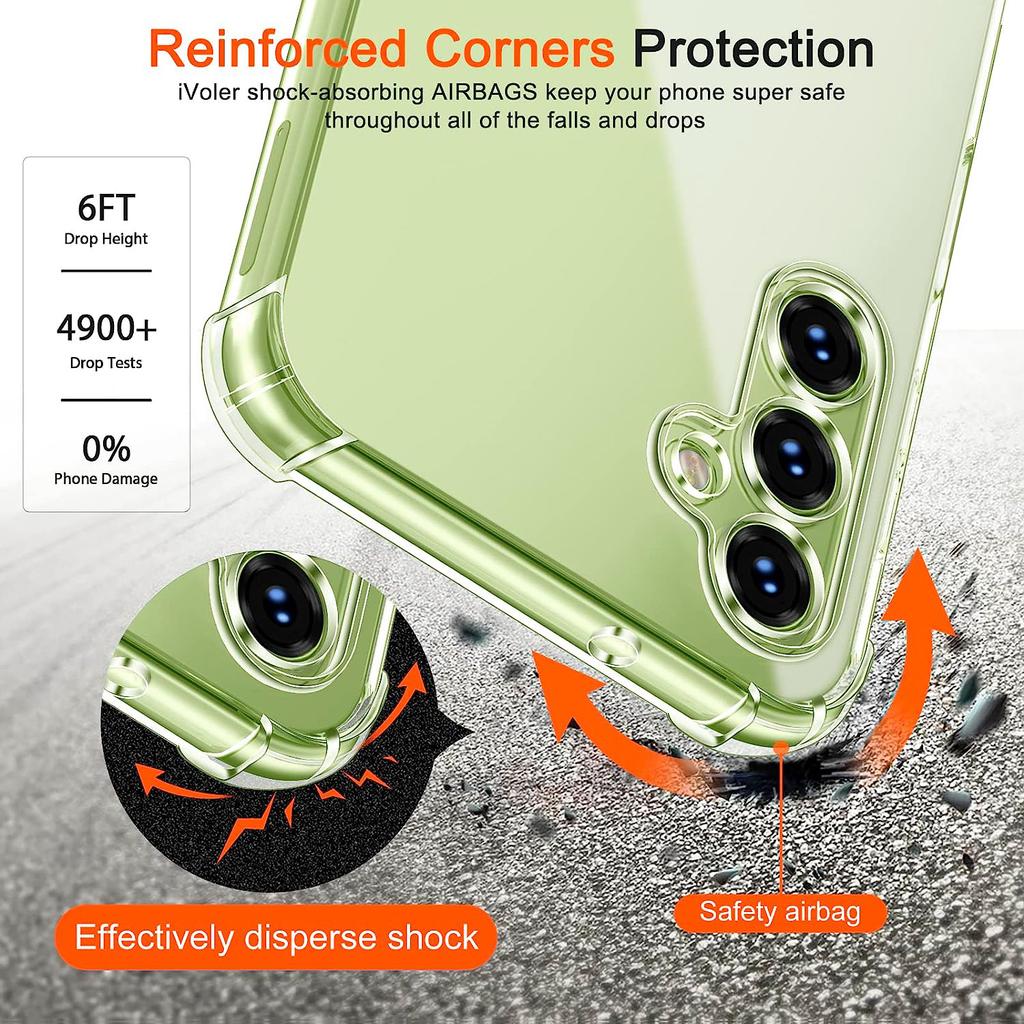 3 ks Průhledný kryt pro Samsung Galaxy A14 4G A04 A04s A24 4G A34 5G Silný Nárazuvzdorný Měkký Silikonový Kryt na Telefon pro Samsung A54 5G