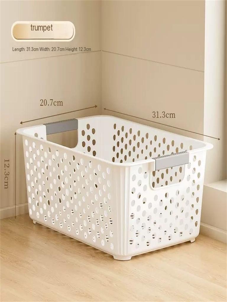 Household Miscellaneous Storage Basket Snack Toy Storage Box Plastic Shelf Dormitory Kitchen Tabletop Minimalist Storage Box