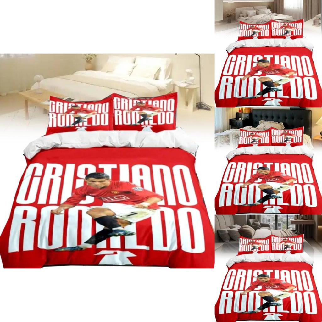 Cristiano Ronaldo Bedding Set With Active Print For Teenagers And Kids Bedroom Decor