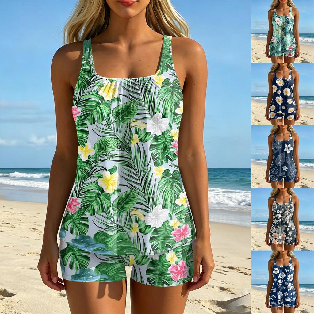 Women's Printed Split Swimsuit Sport Swimsuit Two-Piece Set