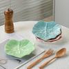 Poggiacucchiaio in Ceramica a Forma di Foglia Portautensili Versatile Piatto per Condimenti Vassoio per Gioielli Pratico Poggiaposate da Cucina