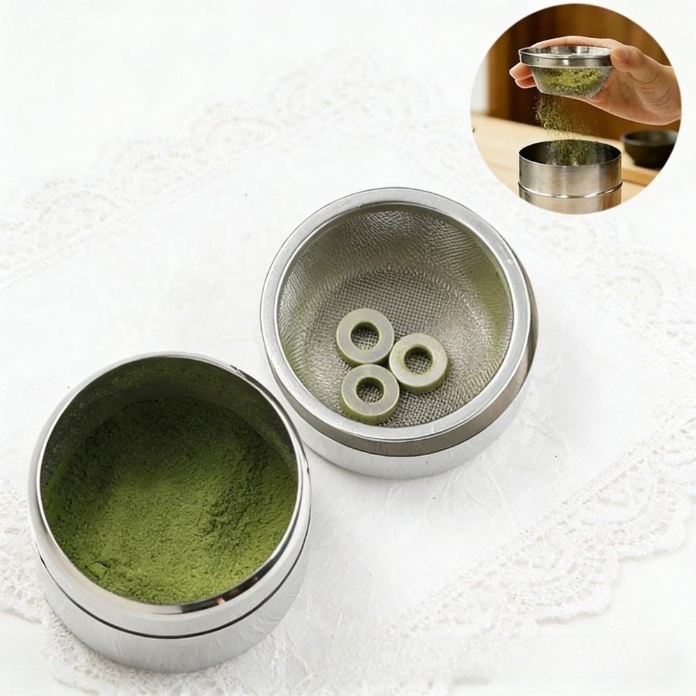 Mit Pudersieb Matcha-Dose Behälter 304 Edelstahl Tee Versiegelter Behälter Haushaltsgebrauch