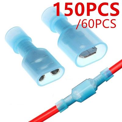 150 יחידות/60 יחידות מחברי כיווץ ספייד ניילון מבודד לחלוטין ערכת מסופי כיווץ כבל חוט חשמלי