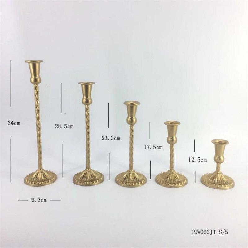 Vintage Gold Metal Pillar Candle Holder Wedding Decoration Table Centerpieces Taper Gold Candle Holders Wedding Party Home Gifts (Gold,H:12.5cm) золотой