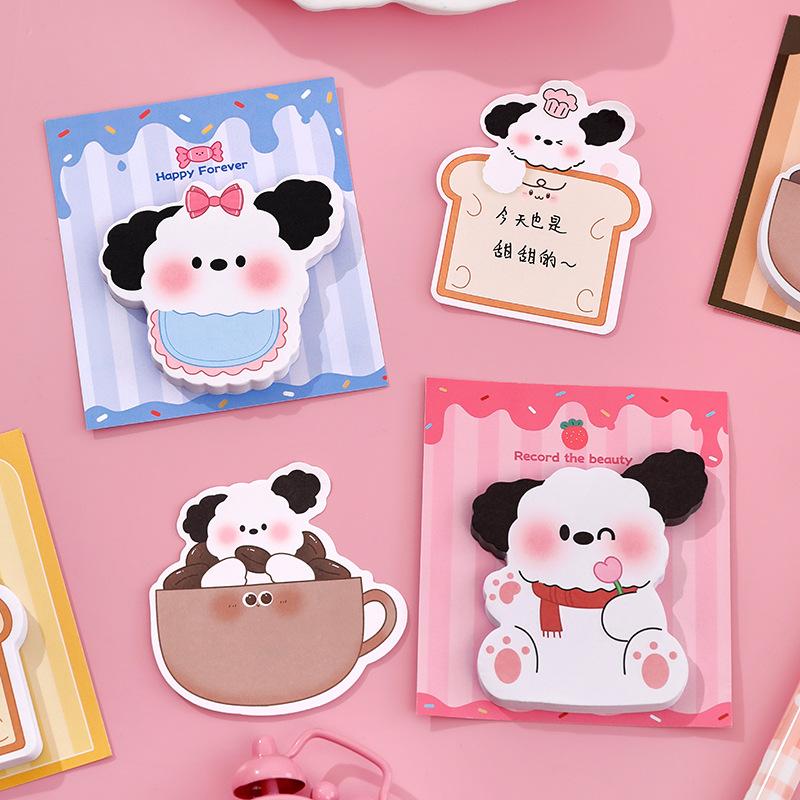 Cute Office School Supplies dog note cartoon high looking removable sticky paper student stationery message sticker Memo Pad