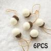 New Year 2023 6pcs Xmas Tree Ornament Wool Felt Pine Tower Ball Pine Cone Acorn String DIY Material Pendant Christmas Decor Home