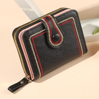 Women's Hong Kong Style Multi-Card Slot Zipper Wallet - Versatile, Large Capacity Purse and Card Holder.
