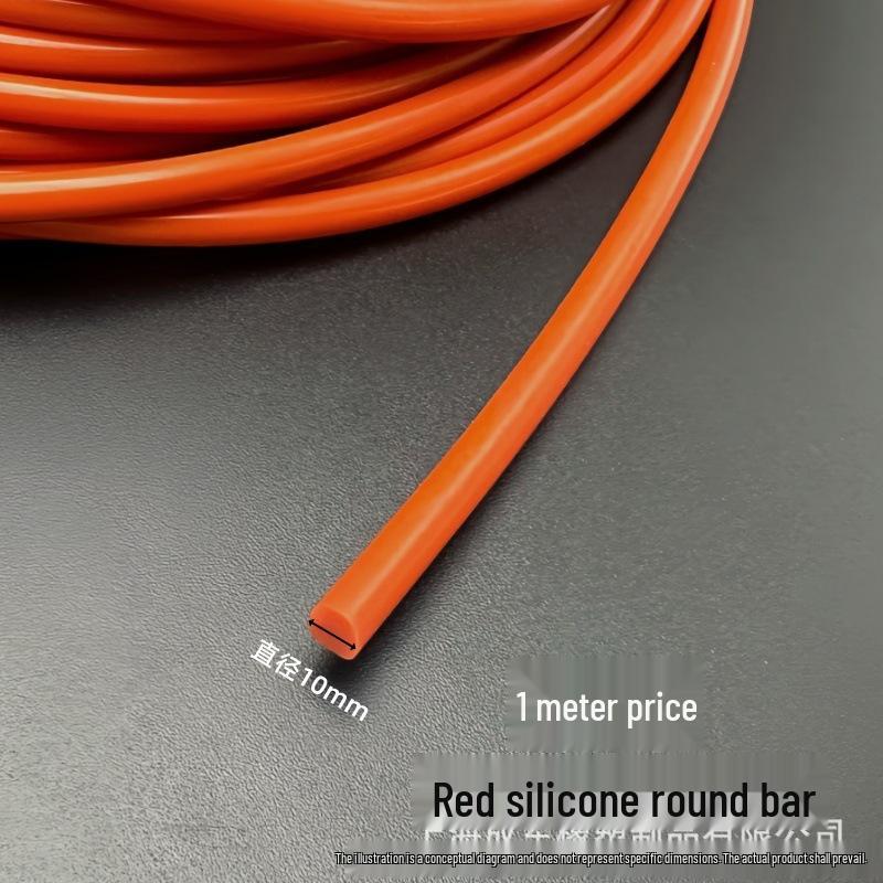 Silicone Round Bar Sealing Strip - Waterproof, Dustproof, High/Low Temperature Resistant, Wear-Resistant, Anti-Aging (White, Black, Red)