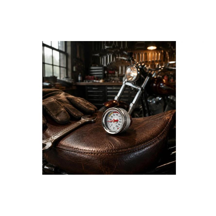 Motorcycle Oil Temp Gauge Compact Engine Temperature Gauge M20 1.5 Oil Thermometer Heat Resistant for Maintenance
