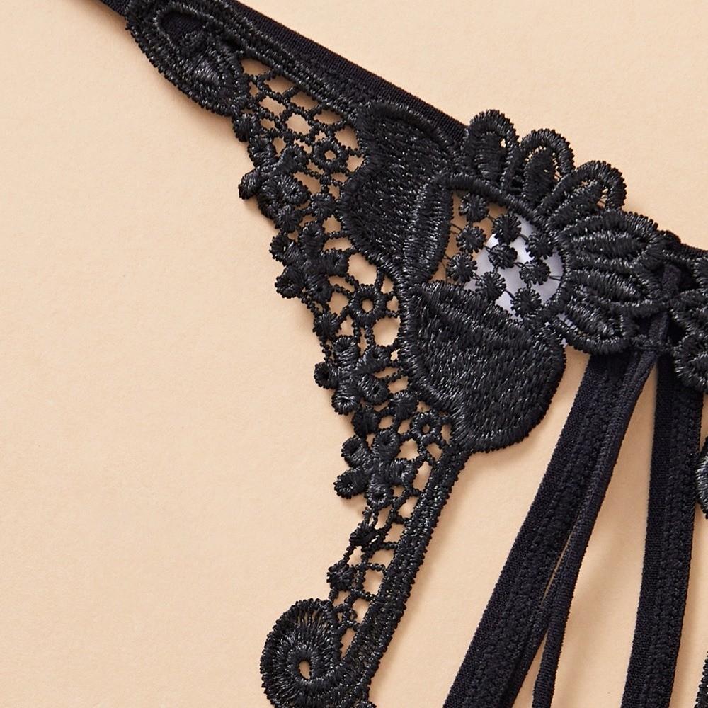 Hollow-out Women's Thong Low Waist Mesh Lace Briefs Panties Pearl Lace Underwear  Girl