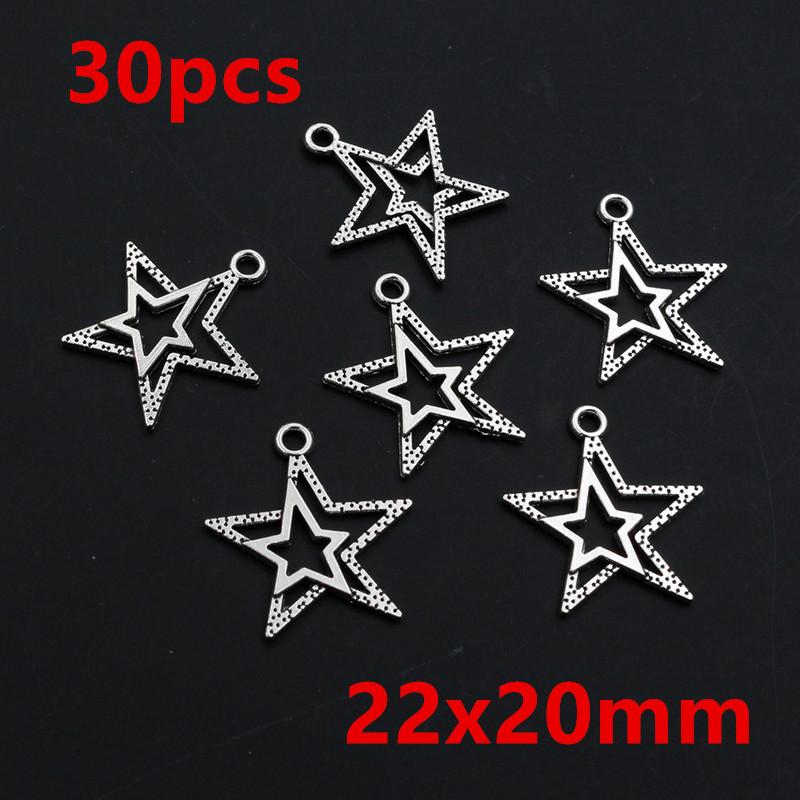 10-50pcs Alloy Metal Star Charms Pendant for Necklace Bracelet Earrings DIY Jewelry Making Accessories Findings Crafts