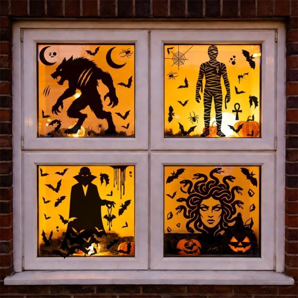 Removable Static Halloween Static Cling Decal DIY Spooky Party Door Stickers Party Supplies