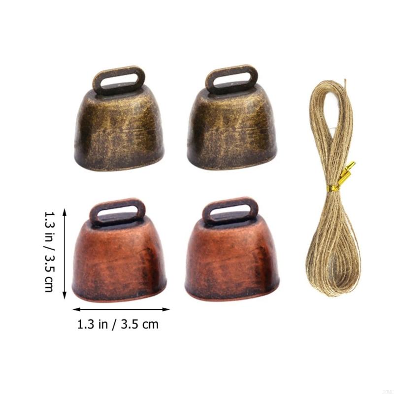 Durability Iron Livestock Bells Rope Attachment Outdoor Farm Decoration Retros Metal Bells with Cord J0MC