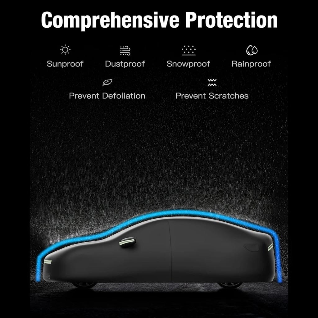 ACR3  Car Covers Custom Fit For Tesla Model 3 2020-2024 Heavy Duty Outdoor Waterproof All-Weather UV Protection Full Exterior Cover
