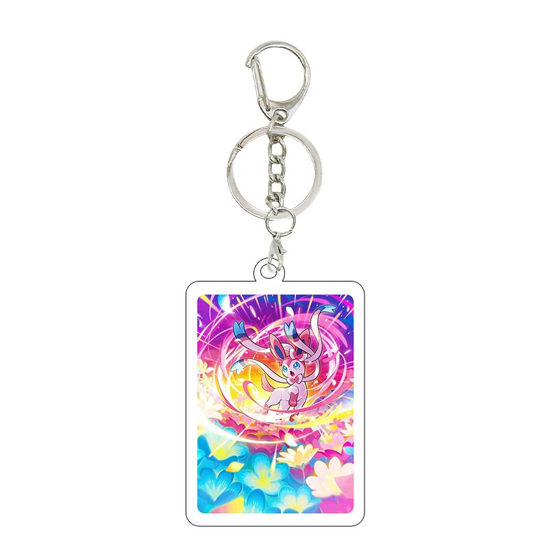 

Cartoon Anime Vaporeon Jolteon Flareon Sylveon Espeon Glaceon Eevee Cartoon Acrylic Keychain Key Chain Ring for Fans Gifts Toys about 5cm