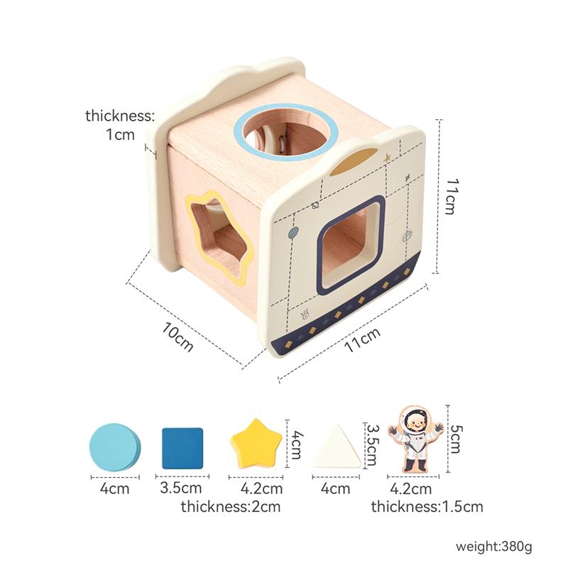 Montessori Toys Exquisite Details Boy And Girl Ibwaae Wooden for Baby Space Astronaut Rocket Toy Baby Shower and Birthday Gifts