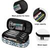 Pen Case Strong Polyester Fabric Spacious Storage Zipper Closure with Main Compartment Mesh Pocket and Pen Slots for Boys Girls