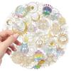 50 Stück Transparentes Goldstern-Sticker-Set - Wasserdichte Klare PET-Sticker zur Dekoration auf Notizbüchern, Gitarren AnimeWorlds Store