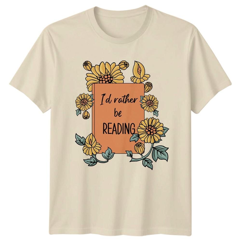 Id Rather Be TShirt Book Lover Reading Birthday Gift For Him And Her